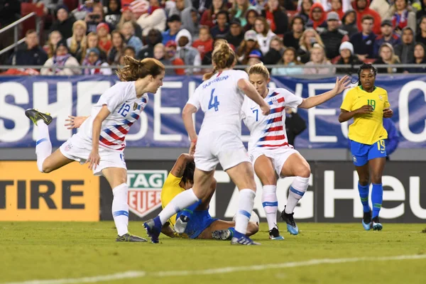 Finale Shebelieves Cup Con Usa Brasile Raymond James Stadium Tampa — Foto Stock