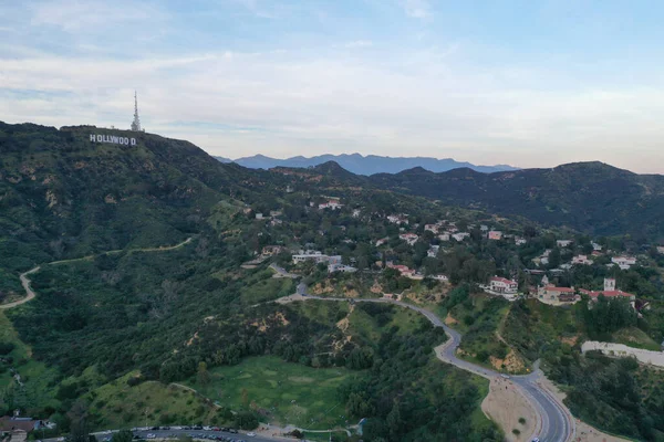 Aerial View Los Angeles Hills Hollywood Hills Roads Hills — Stock Photo, Image