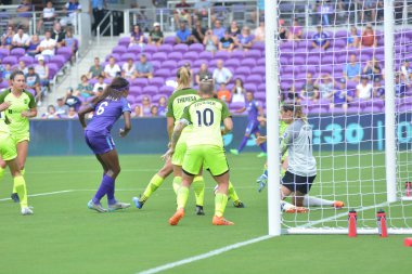 Orlando Pride 21 Temmuz 2018 'de Orlando Florida' daki Exploria Stadyumu 'nda Seattle Reign FC' ye ev sahipliği yapmaktadır. Fotoğraf: Marty Jean-Louis