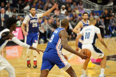 Orlando Magic, Philadelphia 76ers 'ı 13 Kasım 2019 Çarşamba günü Amway Center' da ağırlamaktadır. Fotoğraf: Marty Jean-Louis