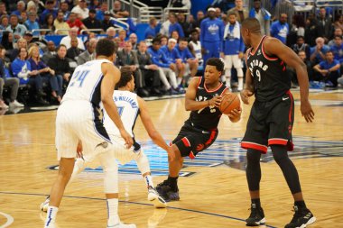 Orlando Magic 21 Nisan 2019 tarihinde Orlando Florida 'daki Amway Arena' da düzenlenen NBA Playoff 1 'de Toronto Rapçileri' ne ev sahipliği yapıyor..