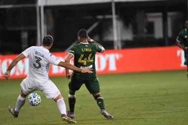 Los Angeles Galaksisi, 14 Temmuz 2020 'de Orlando Florida ABD' deki ESPN Vahşi Spor Dünyası 'nda düzenlenen MLS Sırt Turnuvası sırasında Portland Timbers ile karşı karşıya geldi.