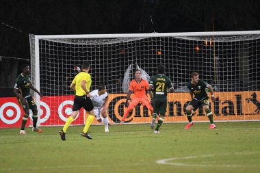 Los Angeles Galaksisi, 14 Temmuz 2020 'de Orlando Florida ABD' deki ESPN Vahşi Spor Dünyası 'nda düzenlenen MLS Sırt Turnuvası sırasında Portland Timbers ile karşı karşıya geldi.