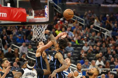 Orlando Magic 28 Şubat 2020 tarihinde Orlando Florida 'da Amway Center' da Minnesota Timberwolves 'a ev sahipliği yapar..  