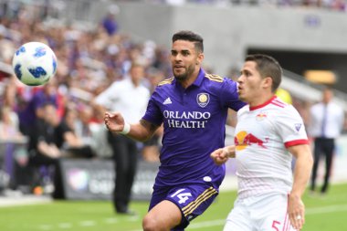 Orlando City, 31 Mart 2018 tarihinde Orlando Florida 'daki Exploria Stadyumu' nda New York Red Bulls 'a ev sahipliği yapmaktadır. Fotoğraf: Marty Jean-Louis