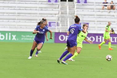 Orlando Pride 21 Temmuz 2018 'de Orlando Florida' daki Exploria Stadyumu 'nda Seattle Reign FC' ye ev sahipliği yapmaktadır. Fotoğraf: Marty Jean-Louis