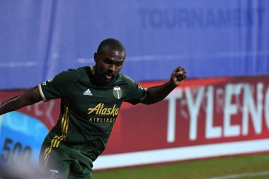 Los Angeles Galaksisi, 14 Temmuz 2020 'de Orlando Florida ABD' deki ESPN Vahşi Spor Dünyası 'nda düzenlenen MLS Sırt Turnuvası sırasında Portland Timbers ile karşı karşıya geldi.