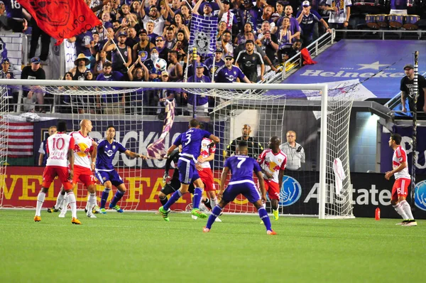 Orlando City Värd För New York Red Bulls Camping World — Stockfoto