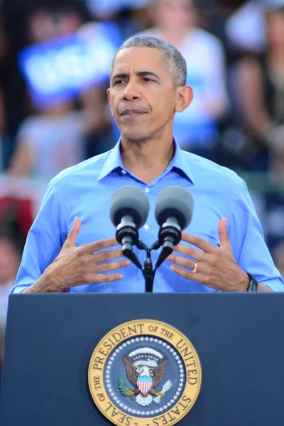 Presidente Barack Obama Habla Mitin Campaña Estadio Heritage Park Osceola — Foto de Stock