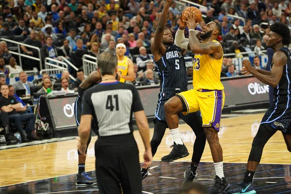 Orlando Magic Acoge Los Angeles Lakers Amway Center Orlando Forida — Foto de Stock