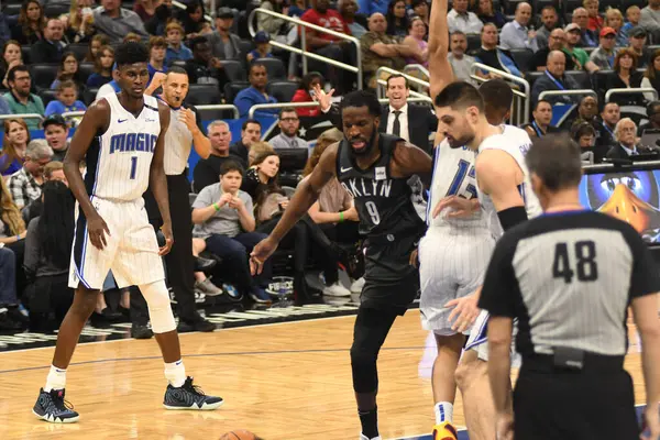 Orlando Magic Φιλοξενεί Τους Brooklyn Nets Στο Amway Center Στο — Φωτογραφία Αρχείου