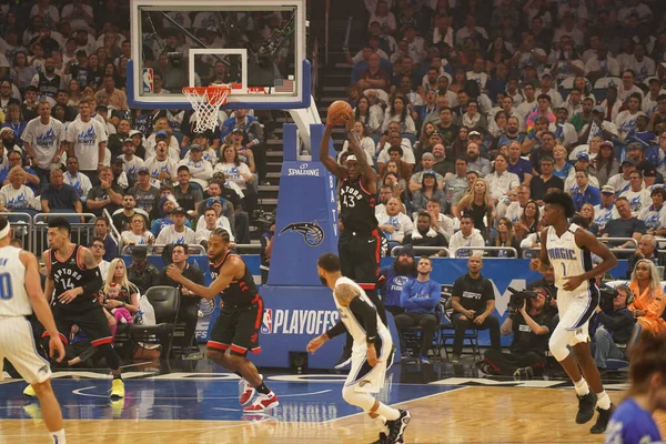 Orlando Magic Hospeda Toronto Rapters Durante Playoff Nba Amway Arena — Fotografia de Stock