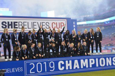 SheBelieves Kupası, 5 Mart 2019 tarihinde Tampa Florida Raymond James Stadyumu 'nda İngiltere' yi şampiyon ilan etmiştir. Fotoğraf: Marty Jean-Louis