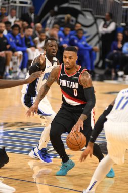 Orlando Magic 25 Ekim 2018 'de Orlando Florida' daki Amway Center 'da Portland Trail Blazers' ı sunar..