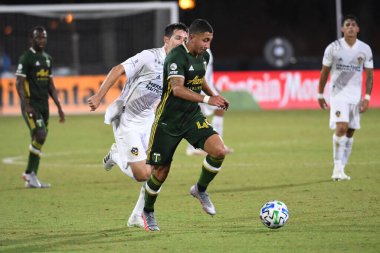 Los Angeles Galaksisi, 14 Temmuz 2020 'de Orlando Florida ABD' deki ESPN Vahşi Spor Dünyası 'nda düzenlenen MLS Sırt Turnuvası sırasında Portland Timbers ile karşı karşıya geldi.