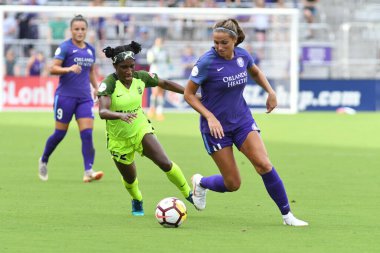 Orlando Pride 21 Temmuz 2018 'de Orlando Florida' daki Exploria Stadyumu 'nda Seattle Reign FC' ye ev sahipliği yapmaktadır. Fotoğraf: Marty Jean-Louis