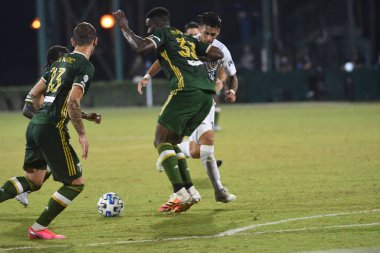 Los Angeles Galaksisi, 14 Temmuz 2020 'de Orlando Florida ABD' deki ESPN Vahşi Spor Dünyası 'nda düzenlenen MLS Sırt Turnuvası sırasında Portland Timbers ile karşı karşıya geldi..