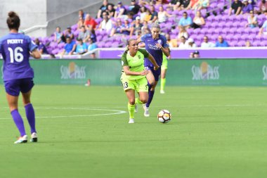 Orlando Pride 21 Temmuz 2018 'de Orlando Florida' daki Exploria Stadyumu 'nda Seattle Reign FC' ye ev sahipliği yapmaktadır. Fotoğraf: Marty Jean-Louis