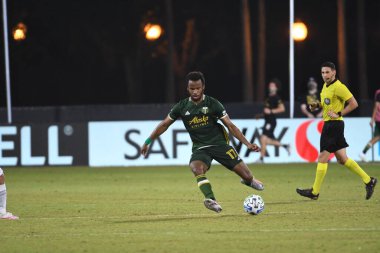 Los Angeles Galaksisi, 14 Temmuz 2020 'de Orlando Florida ABD' deki ESPN Vahşi Spor Dünyası 'nda düzenlenen MLS Sırt Turnuvası sırasında Portland Timbers ile karşı karşıya geldi.
