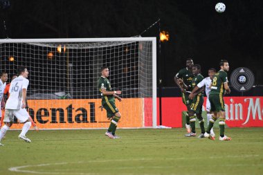 Los Angeles Galaksisi, 14 Temmuz 2020 'de Orlando Florida ABD' deki ESPN Vahşi Spor Dünyası 'nda düzenlenen MLS Sırt Turnuvası sırasında Portland Timbers ile karşı karşıya geldi.