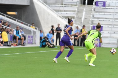 Orlando Pride 21 Temmuz 2018 'de Orlando Florida' daki Exploria Stadyumu 'nda Seattle Reign FC' ye ev sahipliği yapmaktadır. Fotoğraf: Marty Jean-Louis