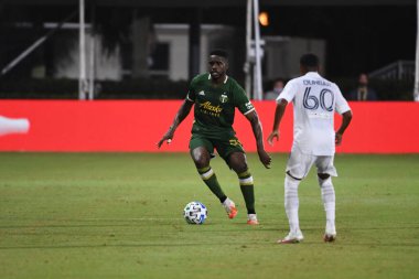 Los Angeles Galaksisi, 14 Temmuz 2020 'de Orlando Florida ABD' deki ESPN Vahşi Spor Dünyası 'nda düzenlenen MLS Sırt Turnuvası sırasında Portland Timbers ile karşı karşıya geldi.