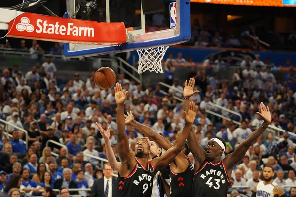 Orlando Magic Hosts Toronto Rapters Během Prvního Kola Play Nba — Stock fotografie