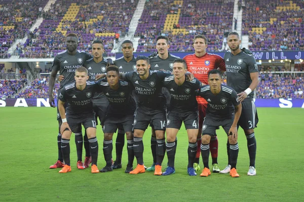 Orlando City Pořádá San Jose Zemětřesení Stadionu Exploria Dubna 2018 — Stock fotografie