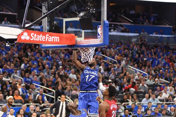 Orlando Magic 17 Ekim 2018 'de Orlando Florida' daki Amway Center 'da Miami Heat' i sunar..