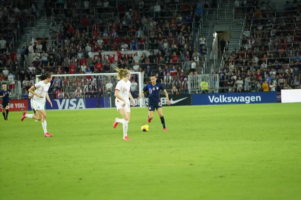 Usa England Match 2020 Shebelieves Cup Exploria Stadium Orlando Florida — Stock Photo, Image