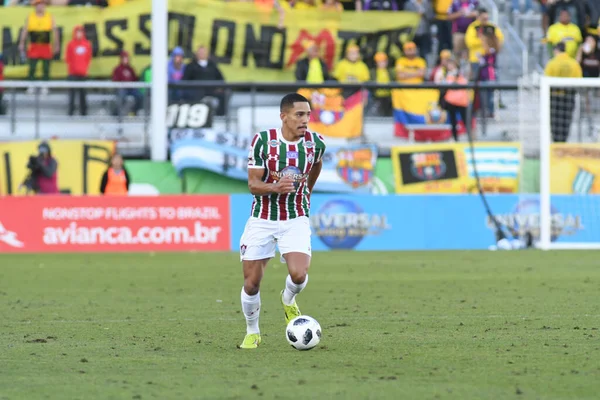 Fluminense Barcelona Κατά Διάρκεια Του Florida Cup Στο Spectrum Stadium — Φωτογραφία Αρχείου