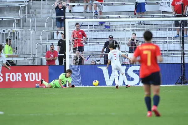 Spain Japan Match 2020 Shebelieves Cup Exploria Stadium Orlando Florida — стокове фото