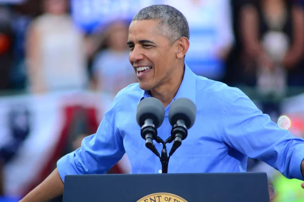 Presidente Barack Obama Habla Mitin Campaña Estadio Heritage Park Osceola — Foto de Stock