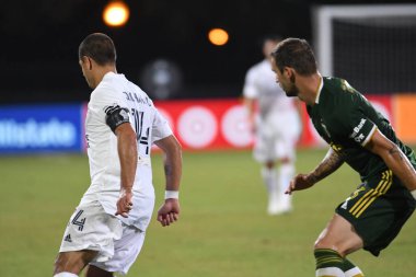 Los Angeles Galaksisi, 14 Temmuz 2020 'de Orlando Florida ABD' deki ESPN Vahşi Spor Dünyası 'nda düzenlenen MLS Sırt Turnuvası sırasında Portland Timbers ile karşı karşıya geldi.