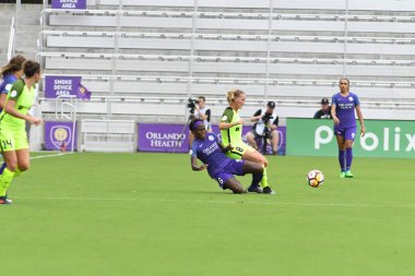 Orlando Pride 21 Temmuz 2018 'de Orlando Florida' daki Exploria Stadyumu 'nda Seattle Reign FC' ye ev sahipliği yapmaktadır. Fotoğraf: Marty Jean-Louis