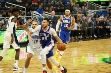 Orlando Magic, Philadelphia 76ers 'ı 13 Kasım 2019 Çarşamba günü Amway Center' da ağırlamaktadır. Fotoğraf: Marty Jean-Louis