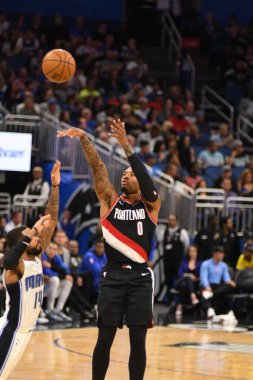 Orlando Magic 25 Ekim 2018 'de Orlando Florida' daki Amway Center 'da Portland Trail Blazers' ı sunar..
