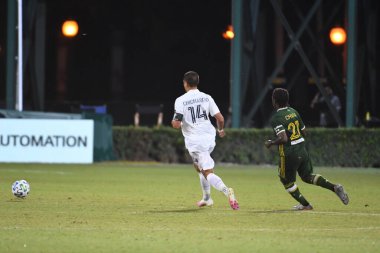 Los Angeles Galaksisi, 14 Temmuz 2020 'de Orlando Florida ABD' deki ESPN Vahşi Spor Dünyası 'nda düzenlenen MLS Sırt Turnuvası sırasında Portland Timbers ile karşı karşıya geldi.