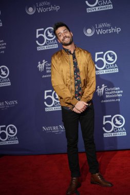 15 Ekim 2019 'da Nashville, Tennessee' deki Linbscome Üniversitesi 'nde verilen 50. GMA Dove Ödülleri sırasında kırmızı halı. 