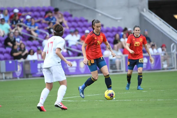 España Japón Durante Copa Shebelieves 2020 Estadio Exploria Orlando Florida — Foto de Stock