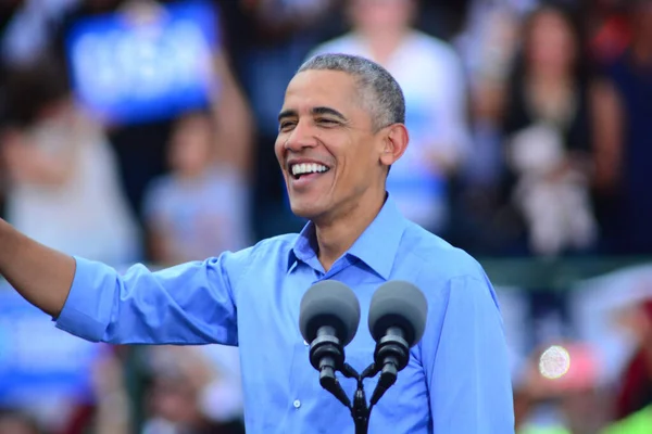 Président Barack Obama Prend Parole Lors Rassemblement Campagne Stade Osceola — Photo