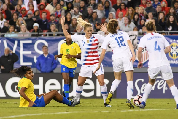 Фінал Кубка Shebelieves Usa Brazil Raymond James Stadium Tampa Florida — стокове фото