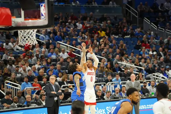 Orlando Magic Φιλοξενεί Τους Houston Rockets Στο Amway Center Στο — Φωτογραφία Αρχείου