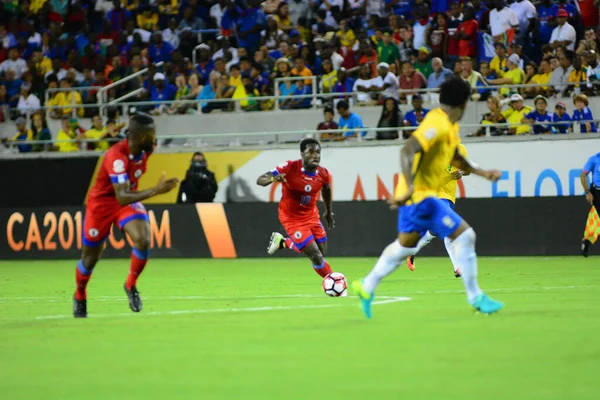 Brazil Face Haiti Copa America Centenario Orlando Florida Camping World — Stock Photo, Image