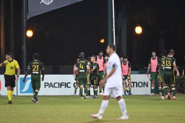 Los Angeles Galaksisi, 14 Temmuz 2020 'de Orlando Florida ABD' deki ESPN Vahşi Spor Dünyası 'nda düzenlenen MLS Sırt Turnuvası sırasında Portland Timbers ile karşı karşıya geldi.