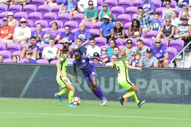 Orlando Pride 21 Temmuz 2018 'de Orlando Florida' daki Exploria Stadyumu 'nda Seattle Reign FC' ye ev sahipliği yapmaktadır. Fotoğraf: Marty Jean-Louis
