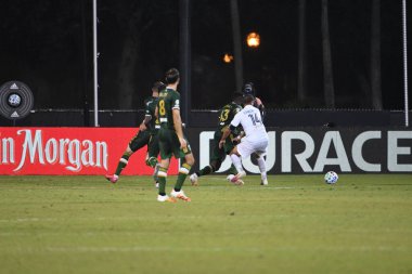 Los Angeles Galaksisi, 14 Temmuz 2020 'de Orlando Florida ABD' deki ESPN Vahşi Spor Dünyası 'nda düzenlenen MLS Sırt Turnuvası sırasında Portland Timbers ile karşı karşıya geldi.