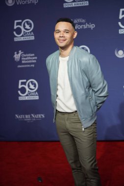 15 Ekim 2019 'da Nashville, Tennessee' deki Linbscome Üniversitesi 'nde verilen 50. GMA Dove Ödülleri sırasında kırmızı halı. 