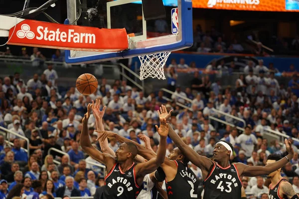 Orlando Magic Hosts Toronto Rapters Během Prvního Kola Play Nba — Stock fotografie