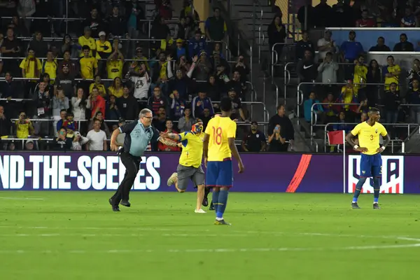 Tim Nasional Pria Menjadi Tuan Rumah Tim Nasional Ekuador Stadion — Stok Foto